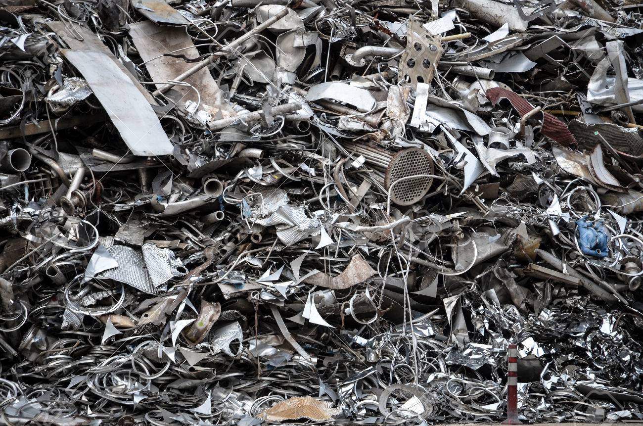 pile of metal in iron junkyard